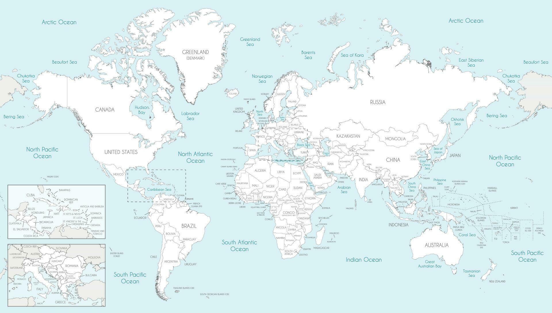Highly Detailed World Map Vector Illustration Editable And Clearly Highly Detailed World Map Illustration Editable And Clearly Labeled Layers Vector 