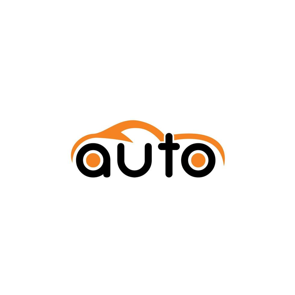 gratis vector auto palabra logo diseño con coche incorporado