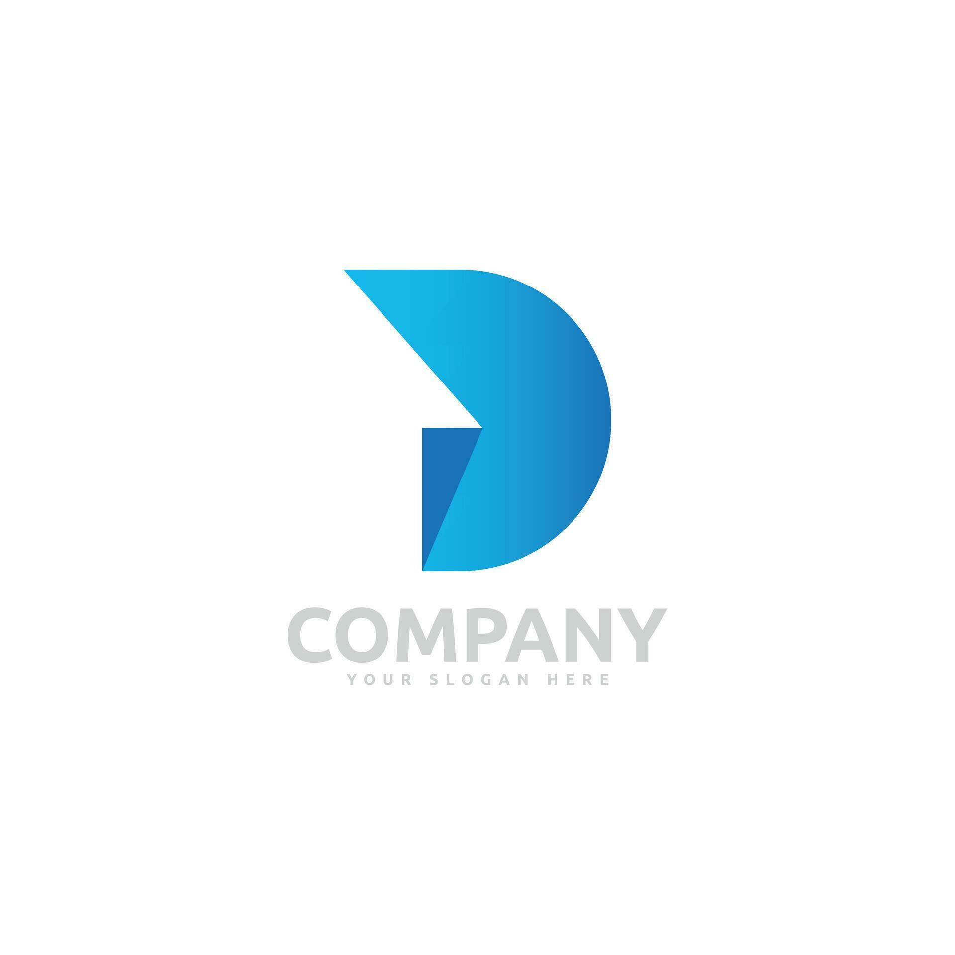 Free vector logo illustration letter D home Blue color style 24794601