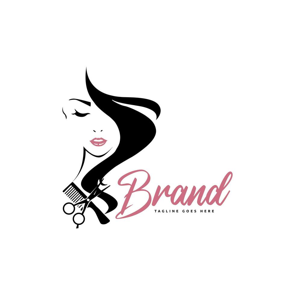 Free Vector Women Hair salon logo premium design