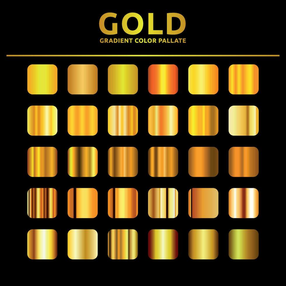 Vector huge big collection of golden gradients background swatches