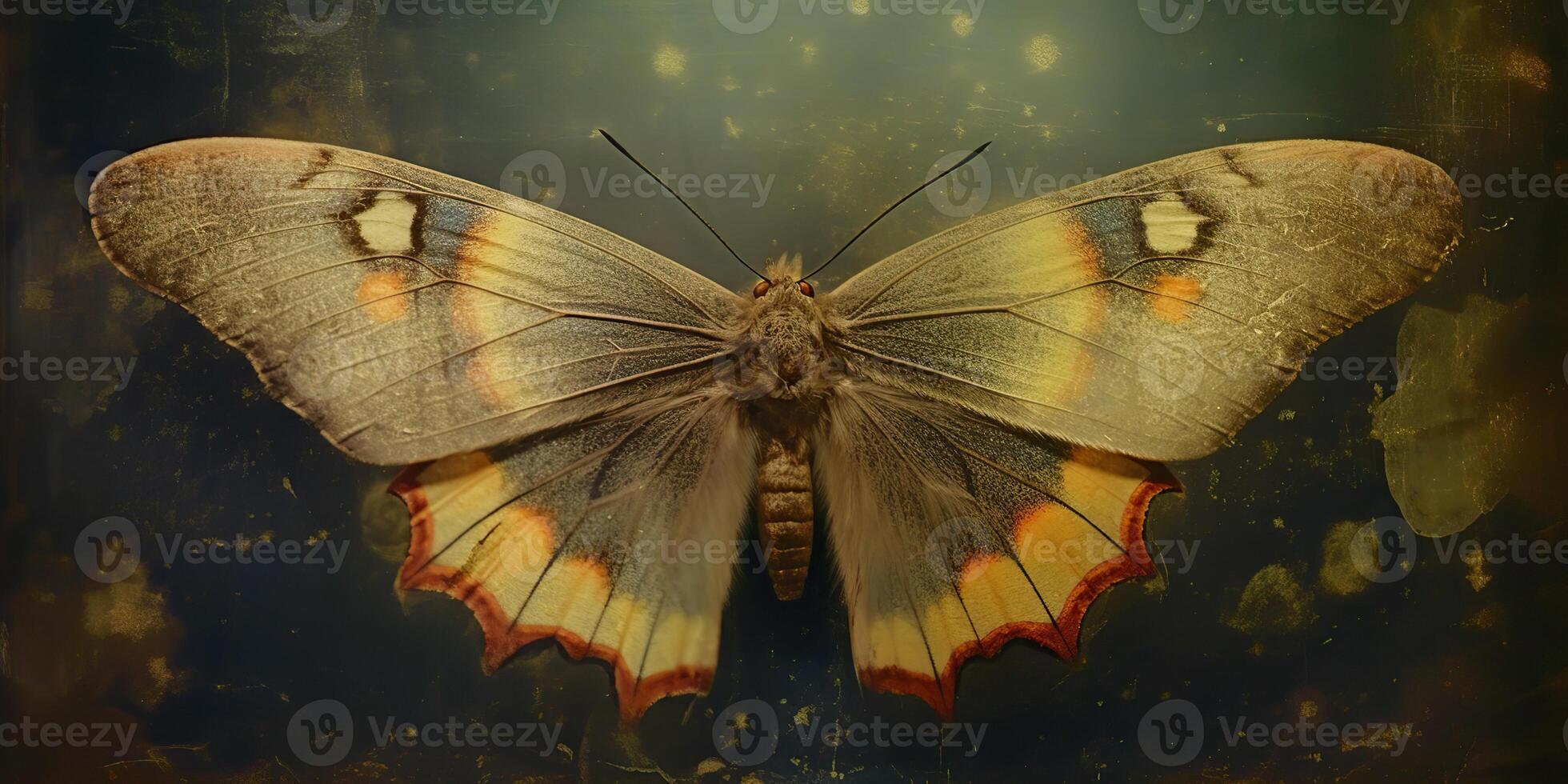. . photo realistic illustration of A macro of a rare beautiful lunar moth. Graphic Art