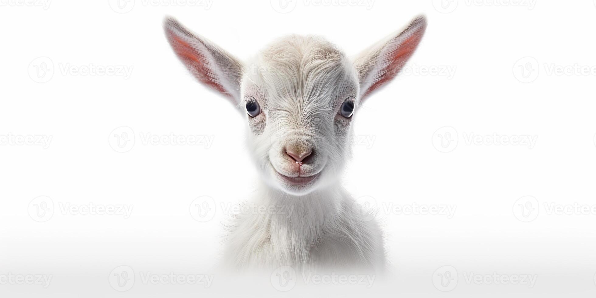 . . Photo illustration of baby little goat portrait face. Graphic Art