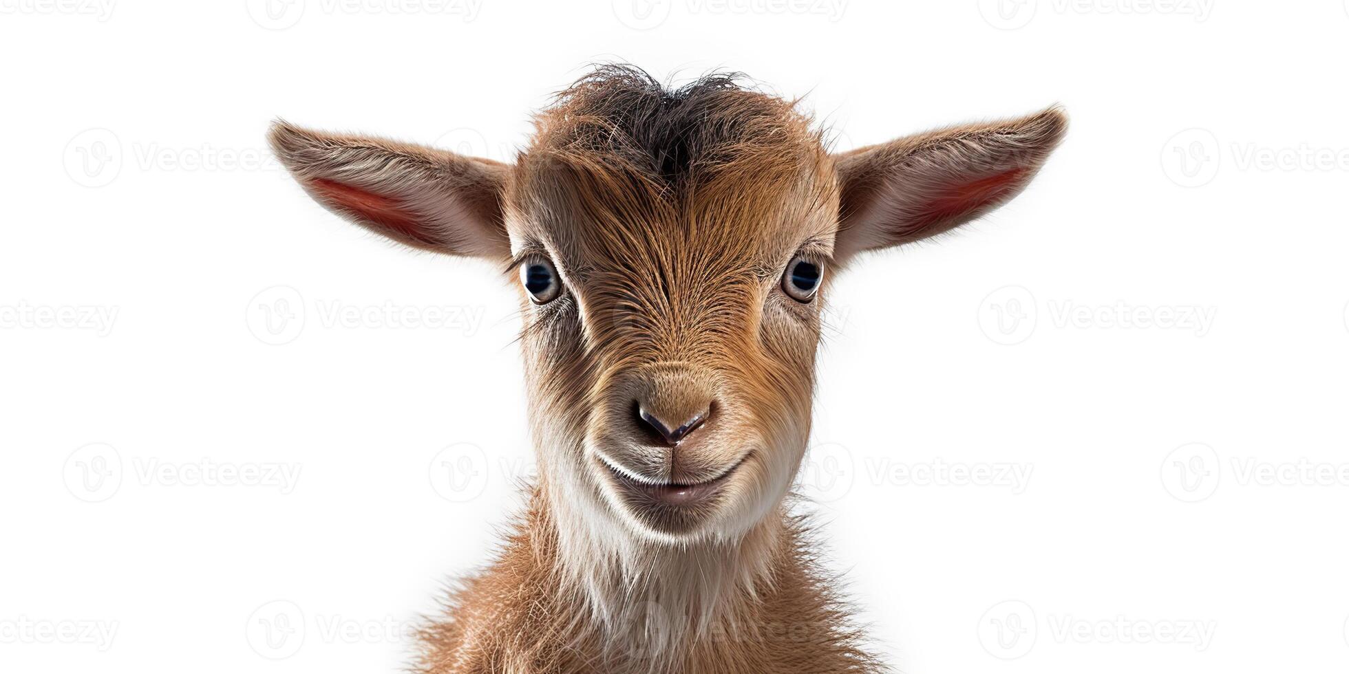 . . Photo illustration of baby little goat portrait face. Graphic Art