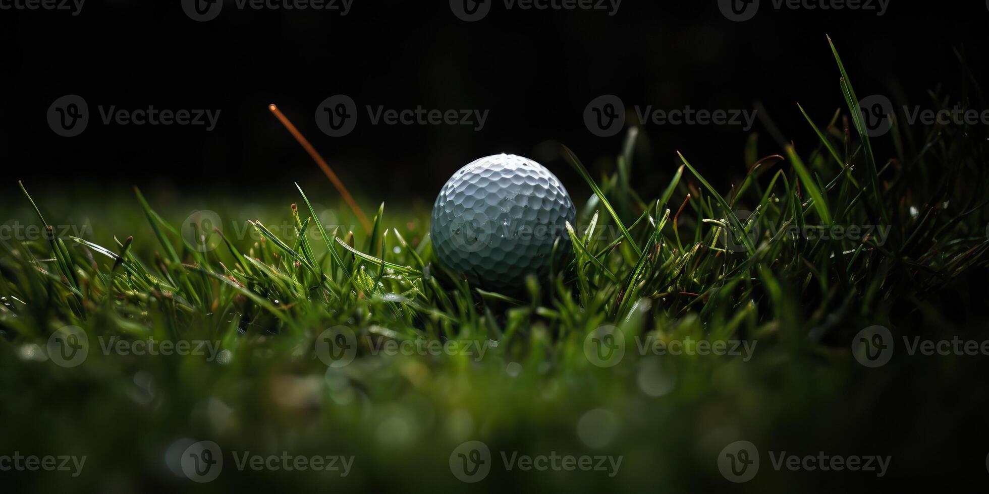 . . Golf ball on green grass. Graphic Art photo