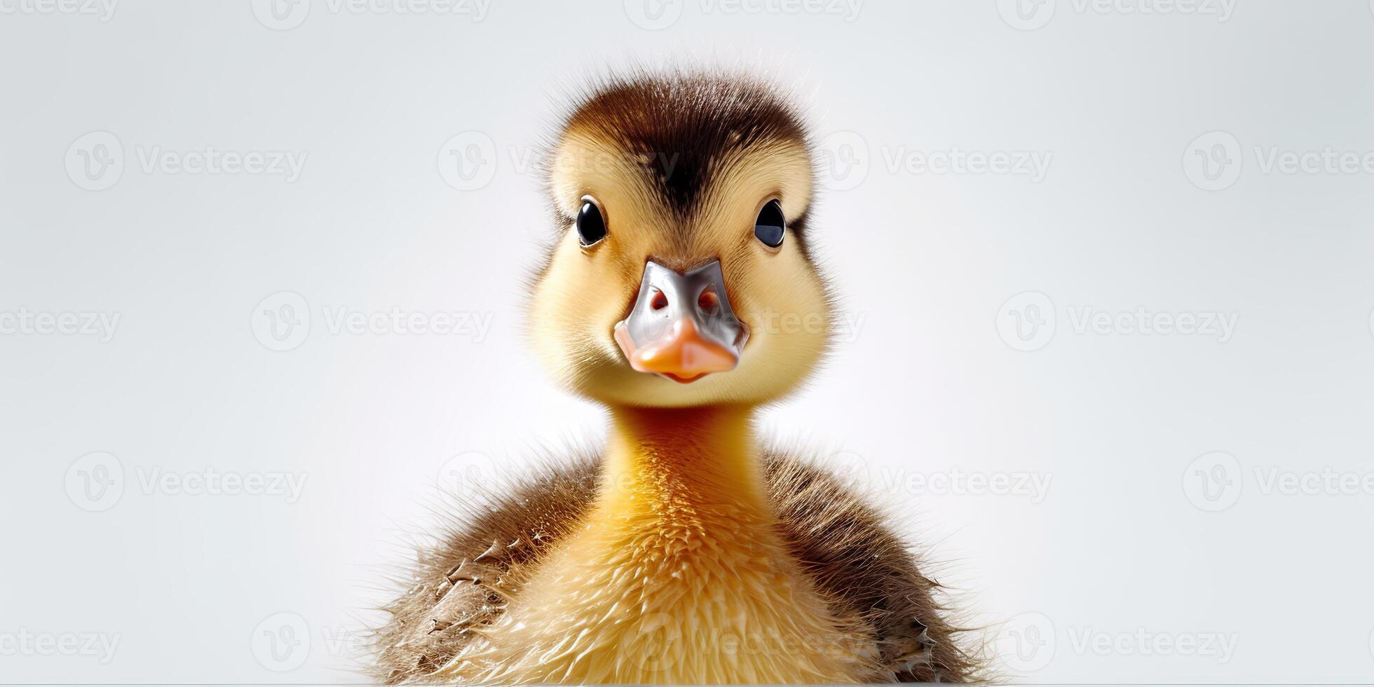 . . Photo realistic illustration of baby little duck face portrait. Graphic Art