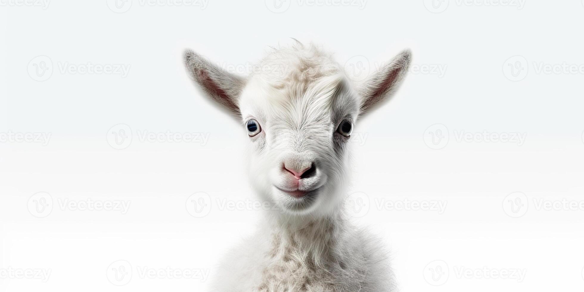 . . Photo illustration of baby little goat portrait face. Graphic Art