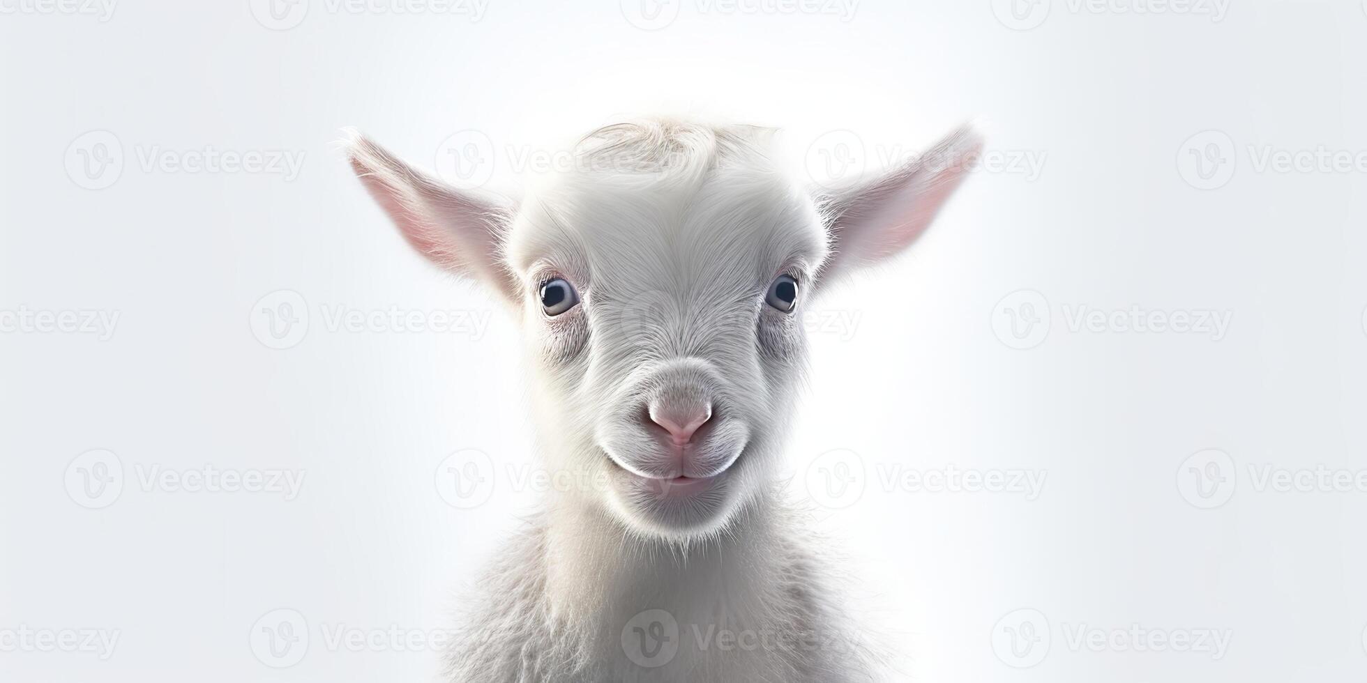 . . Photo illustration of baby little goat portrait face. Graphic Art