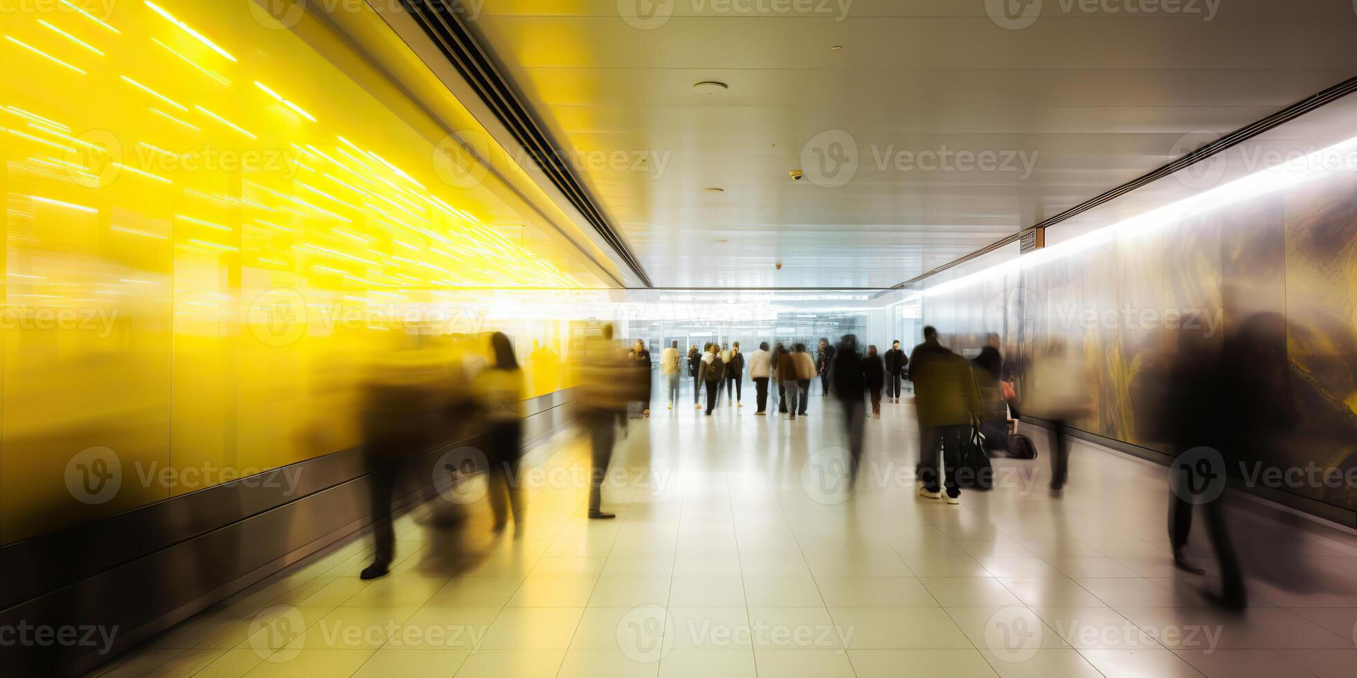 . . Motion blur crowed people at metro airport walking. Graphic Art Illustration. . Motion blur crowed people at metro airport walking. photo