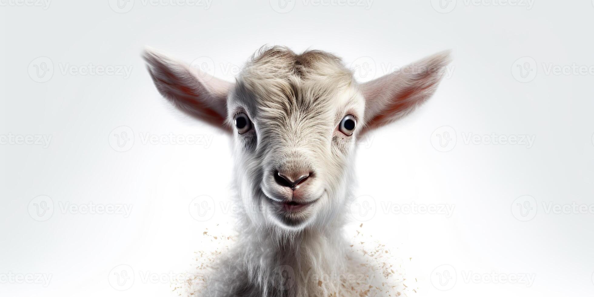 . . Photo illustration of baby little goat portrait face. Graphic Art