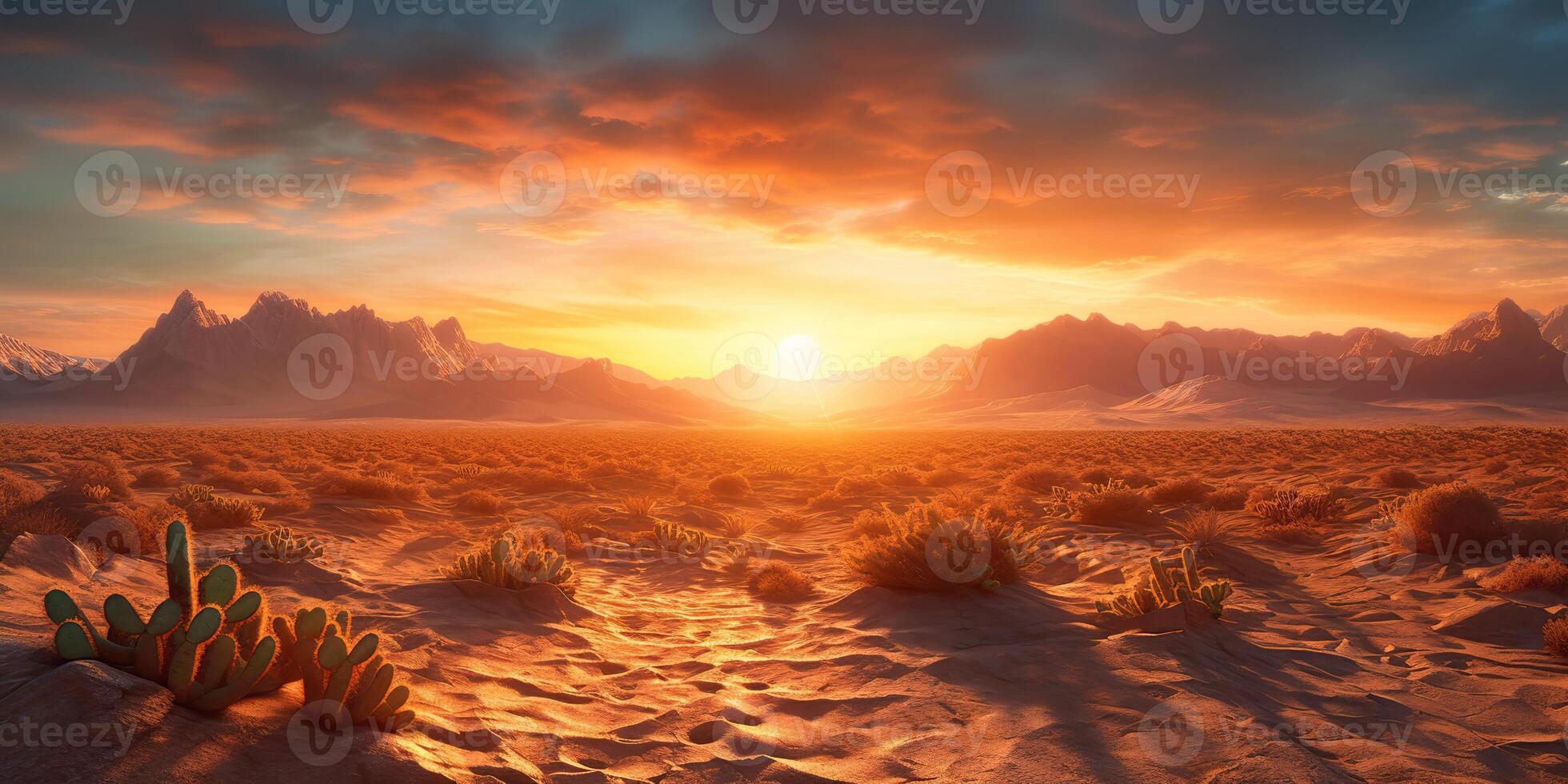 . . Photo illustration of mexican desert with cactus. Graphic Art