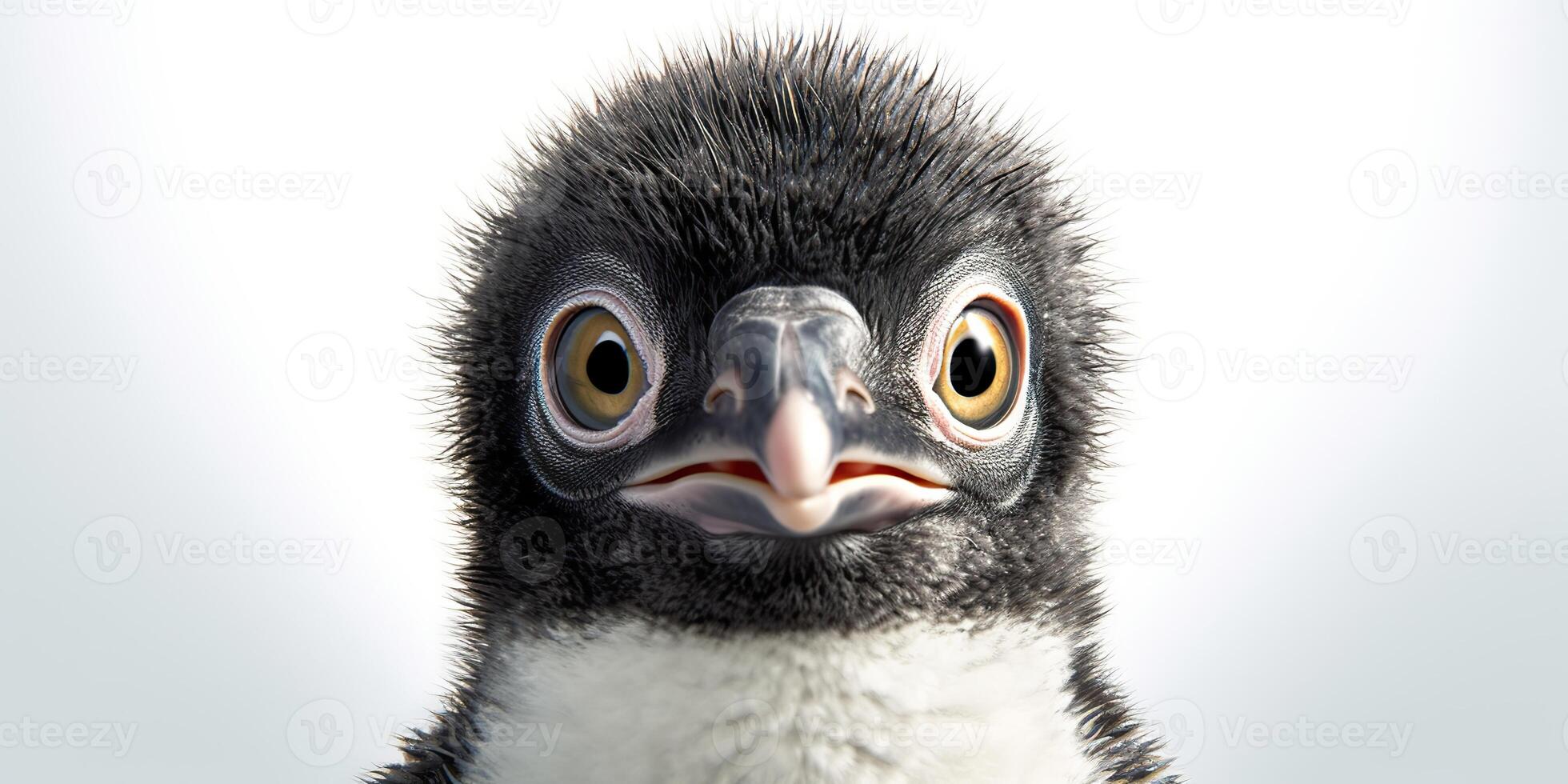 . . Photo illustration of little baby penguin cute funny face. Graphic Art