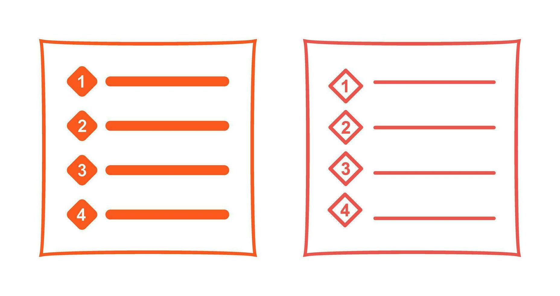Unique Numbered list Vector Icon
