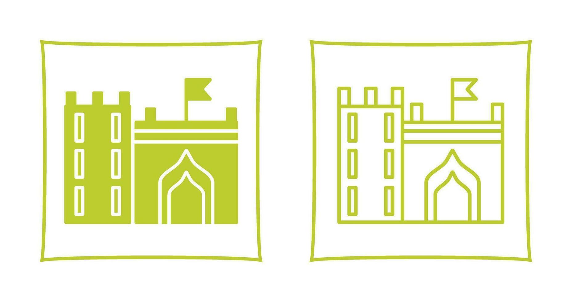 Castle with Flag Vector Icon
