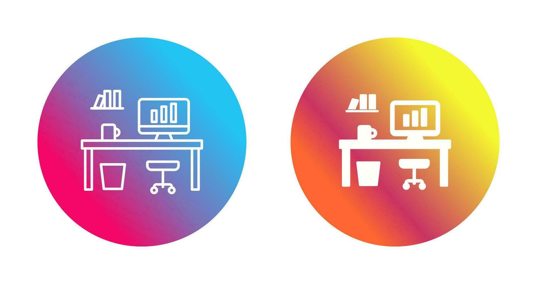 Office Desk Vector Icon