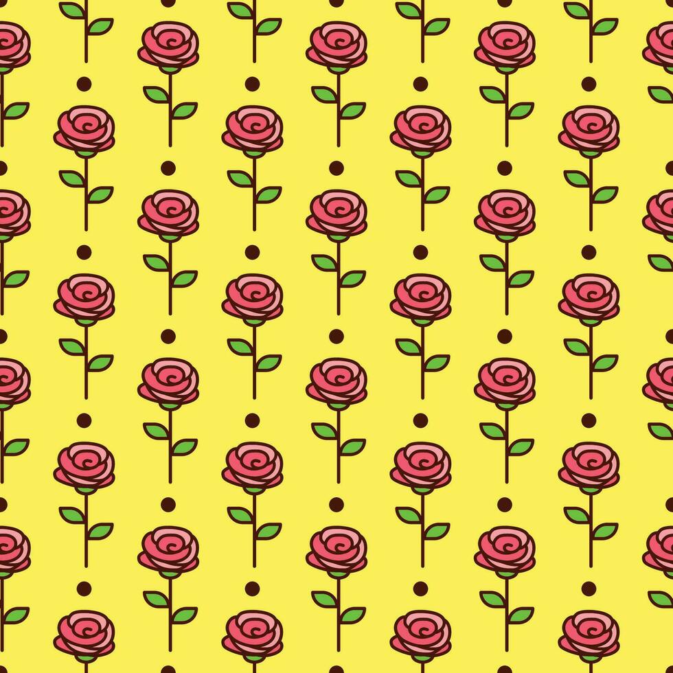 red rose seamless pattern design vector