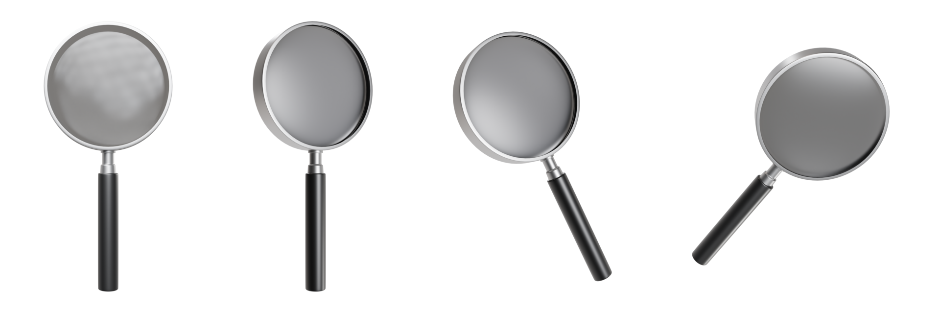 magnifying glass for science 3d object set 24796532 PNG