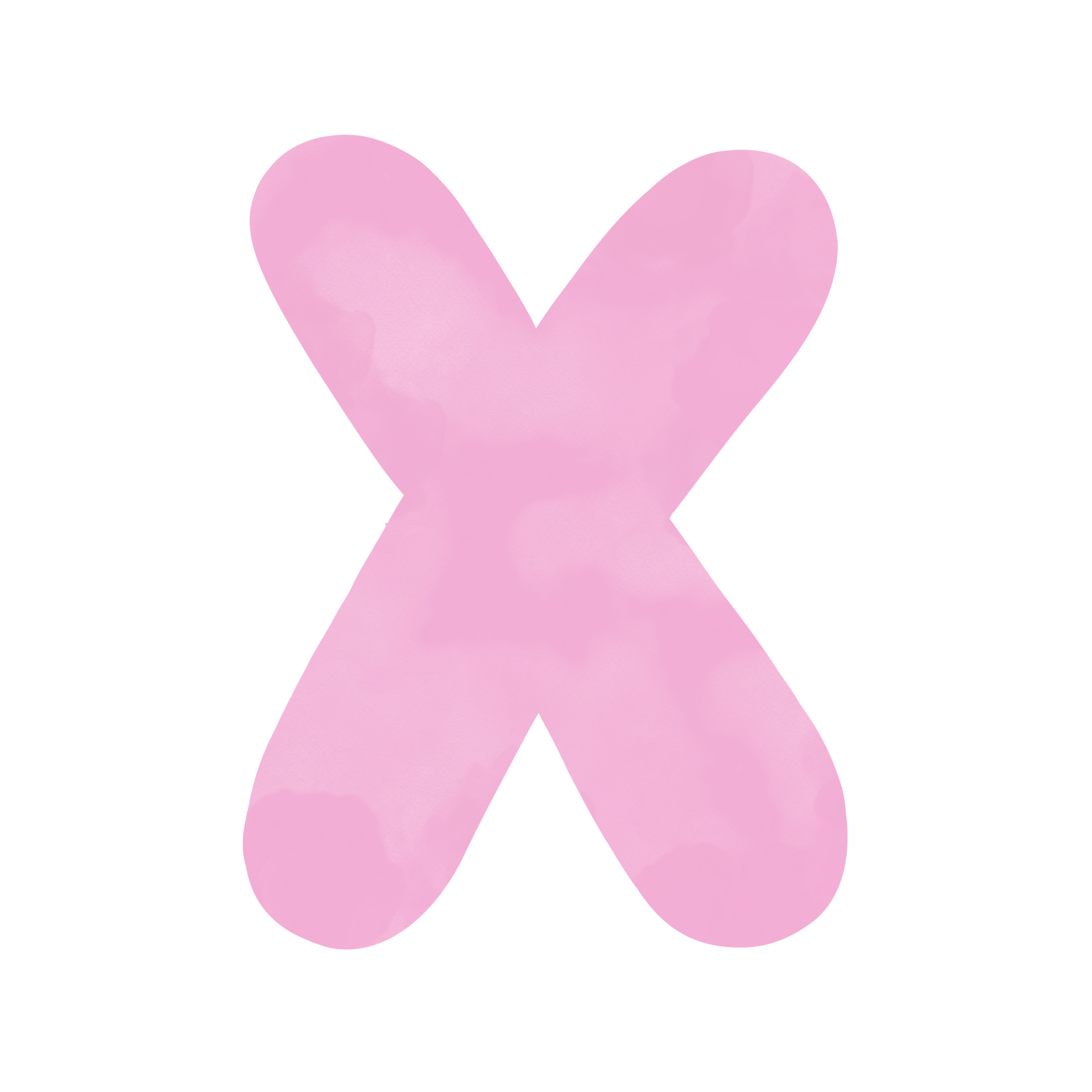 Letter X pink watercolor pattern, Hand drawn. 24796614 PNG