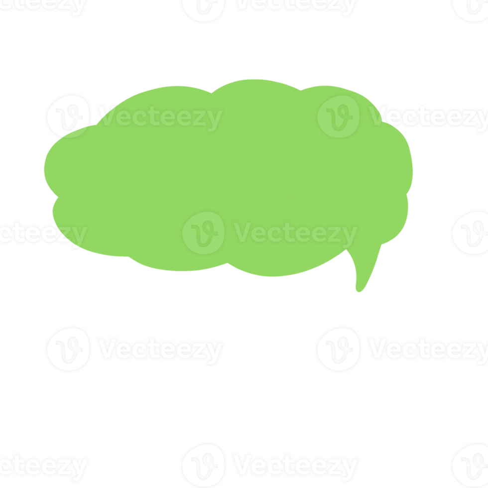 Green cloud speech bubble png