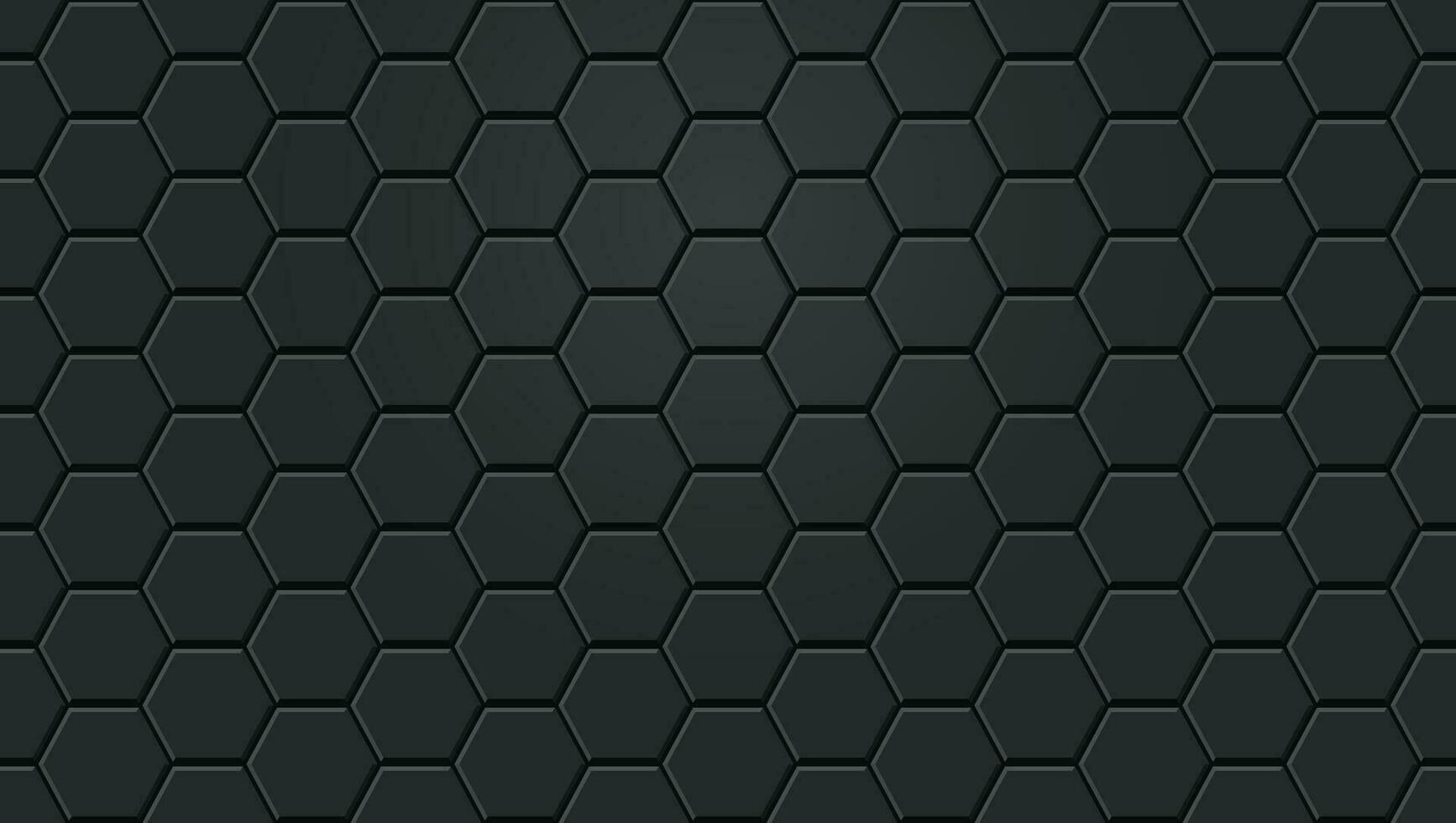 Black hexagon tile pattern background - seamless wallpaper for your design and presentation vector