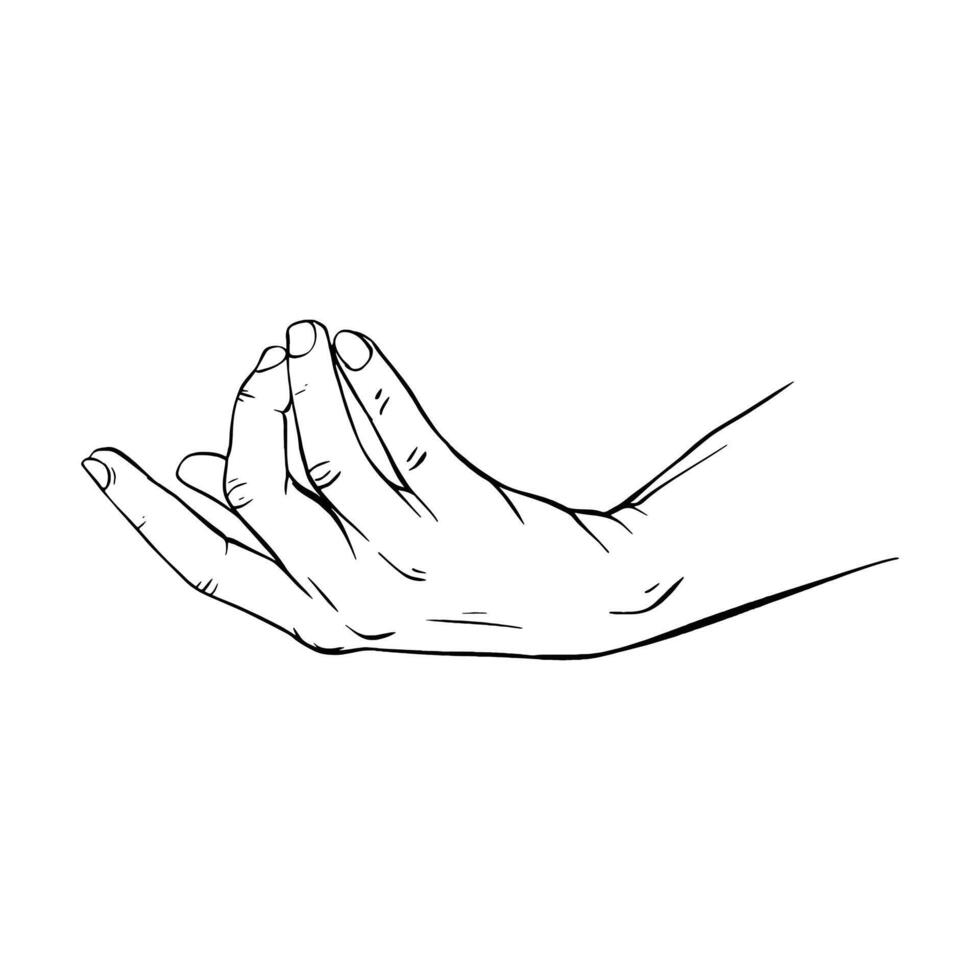 Hand drawn gesture sketch vector illustration line art