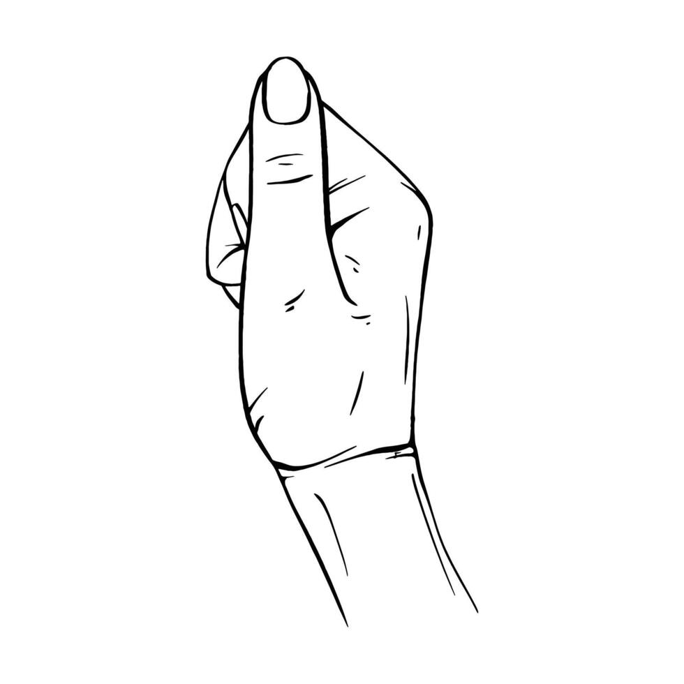 Hand drawn gesture sketch vector illustration line art