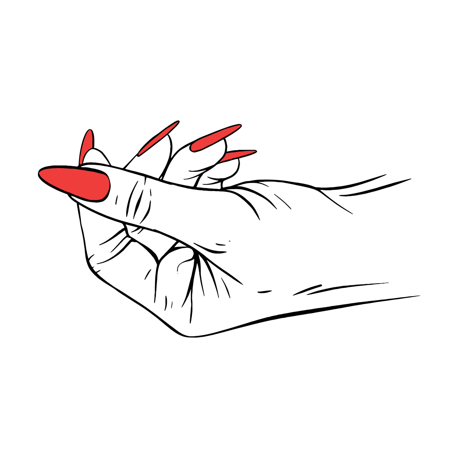 Long red nails hand drawn gesture sketch vector illustration line art ...