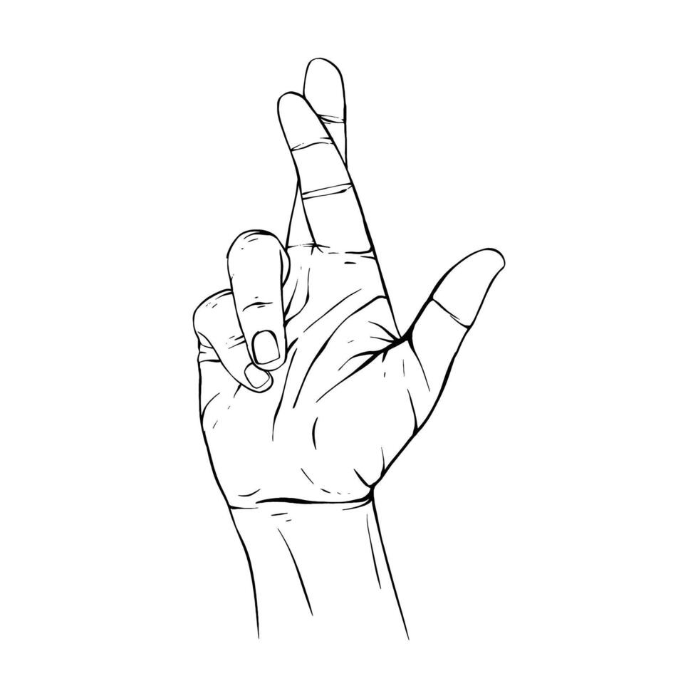 Hand drawn gesture sketch vector illustration line art