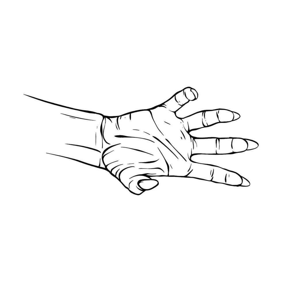 Hand drawn gesture sketch vector illustration line art
