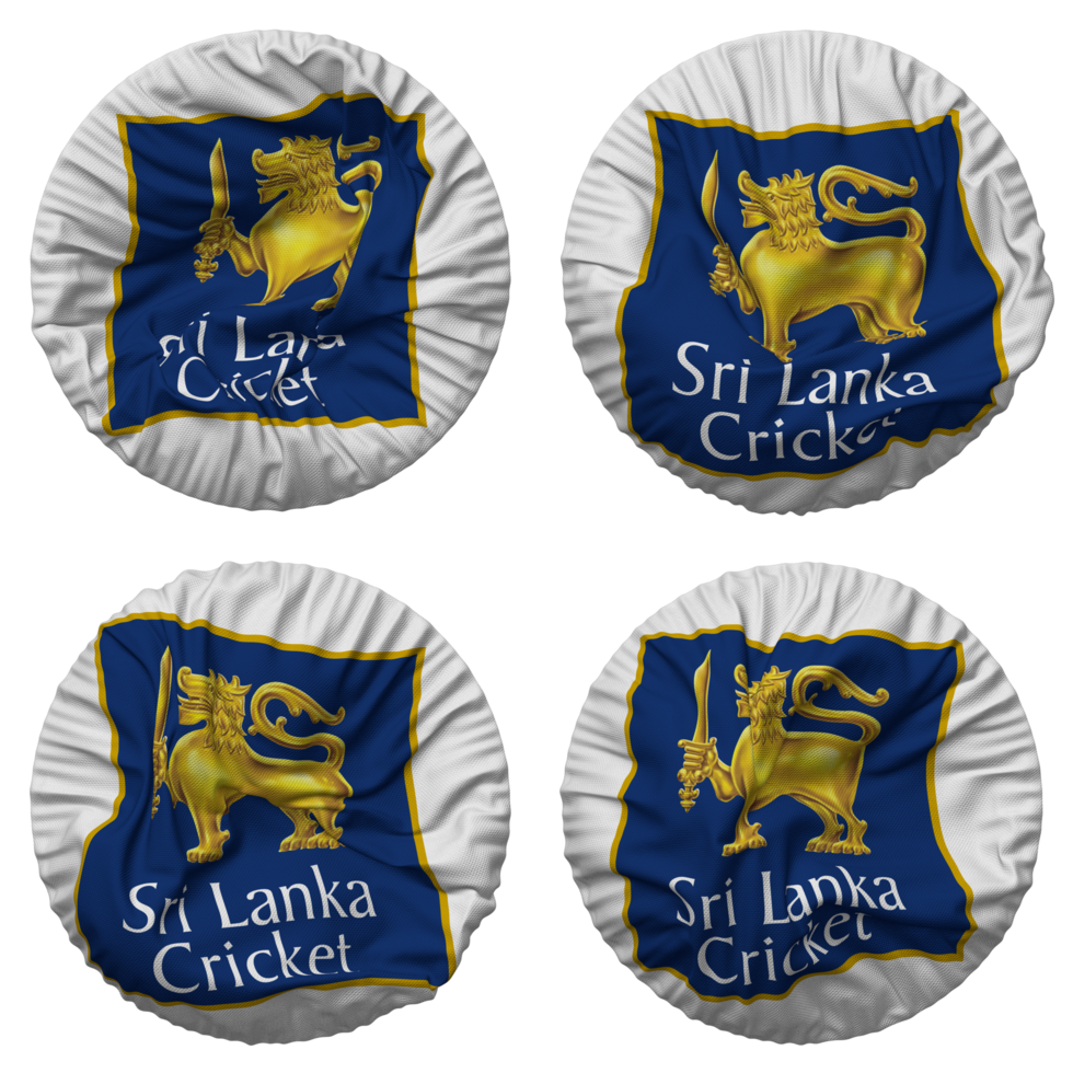 Sri Lanka Cricket, SLC Flag in Round Shape Isolated with Four Different Waving Style, Bump Texture, 3D Rendering png