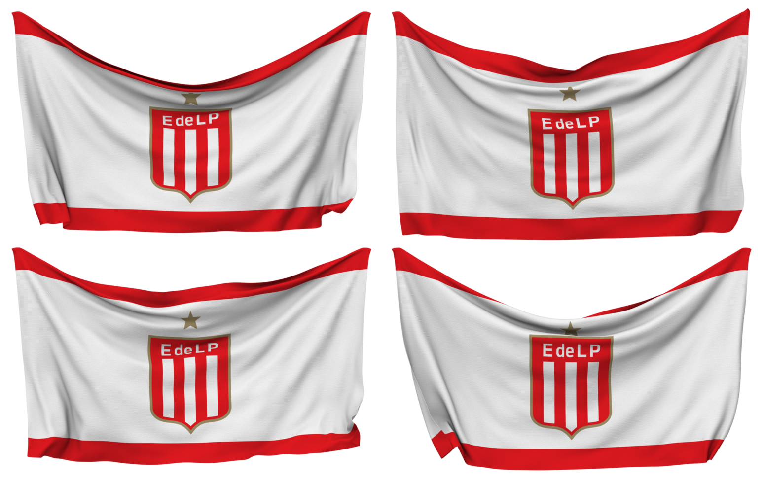 estudiantes de la plata fixado bandeira a partir de cantos, isolado com diferente acenando variações, 3d Renderização png