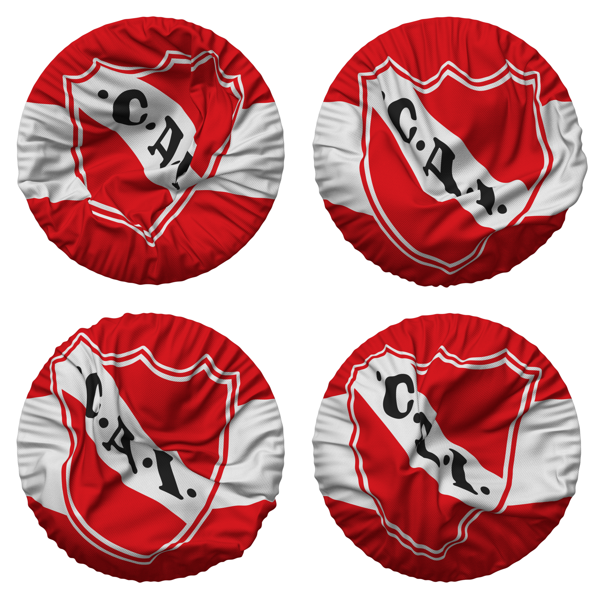 Club Atletico Independiente Flag in Round Shape Isolated with Four