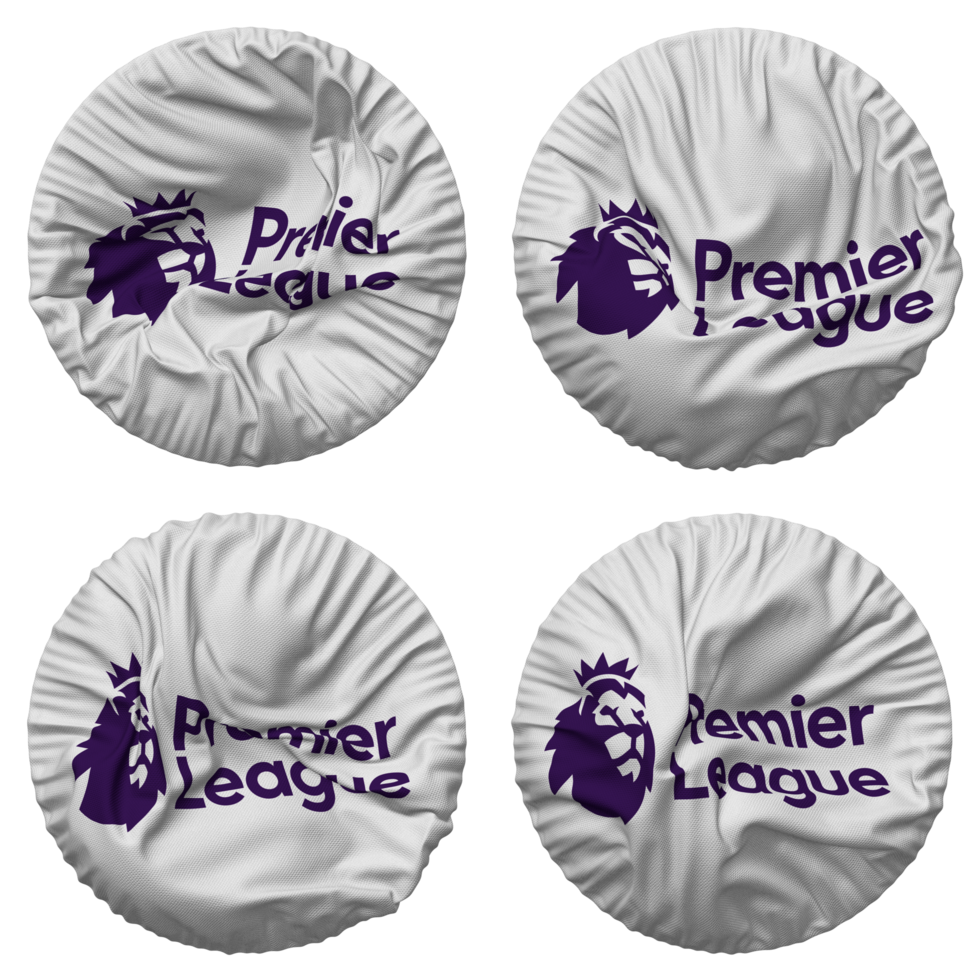 Premier League Flag in Round Shape Isolated with Four Different Waving Style, Bump Texture, 3D Rendering png