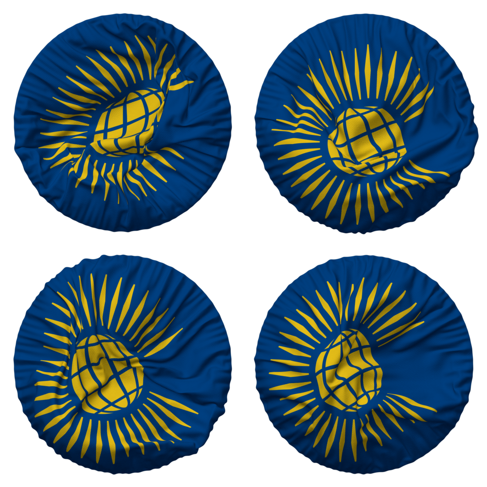 Commonwealth of Nations Flag in Round Shape Isolated with Four Different Waving Style, Bump Texture, 3D Rendering png