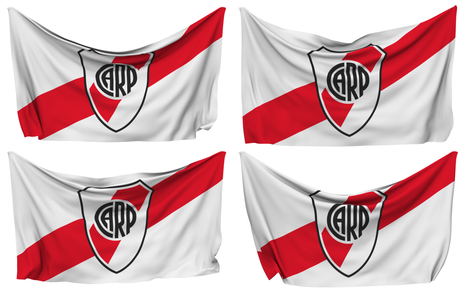 Club Atletico Independiente Pinned Flag from Corners, Isolated with  Different Waving Variations, 3D Rendering 24798009 PNG