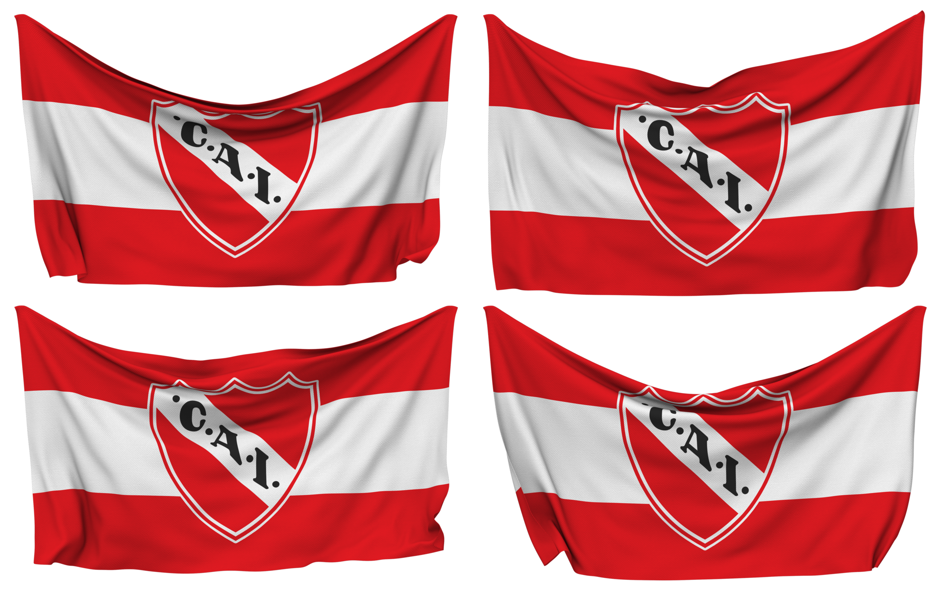 Club Atletico Independiente Pinned Flag from Corners, Isolated with  Different Waving Variations, 3D Rendering 24798009 PNG