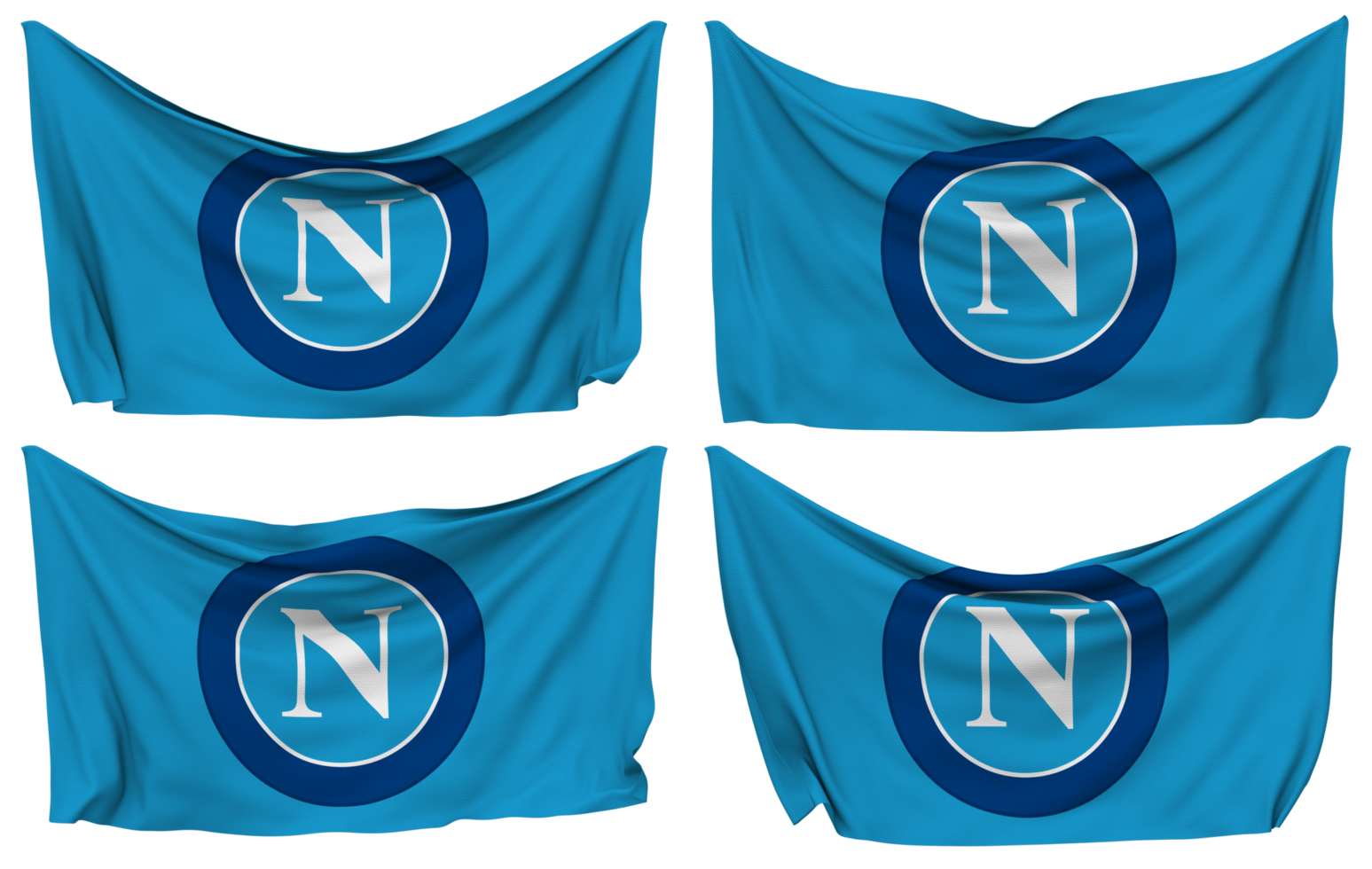 société sportive calcio Naples, sc Napoli épinglé drapeau de coins, isolé avec différent agitant variantes, 3d le rendu png