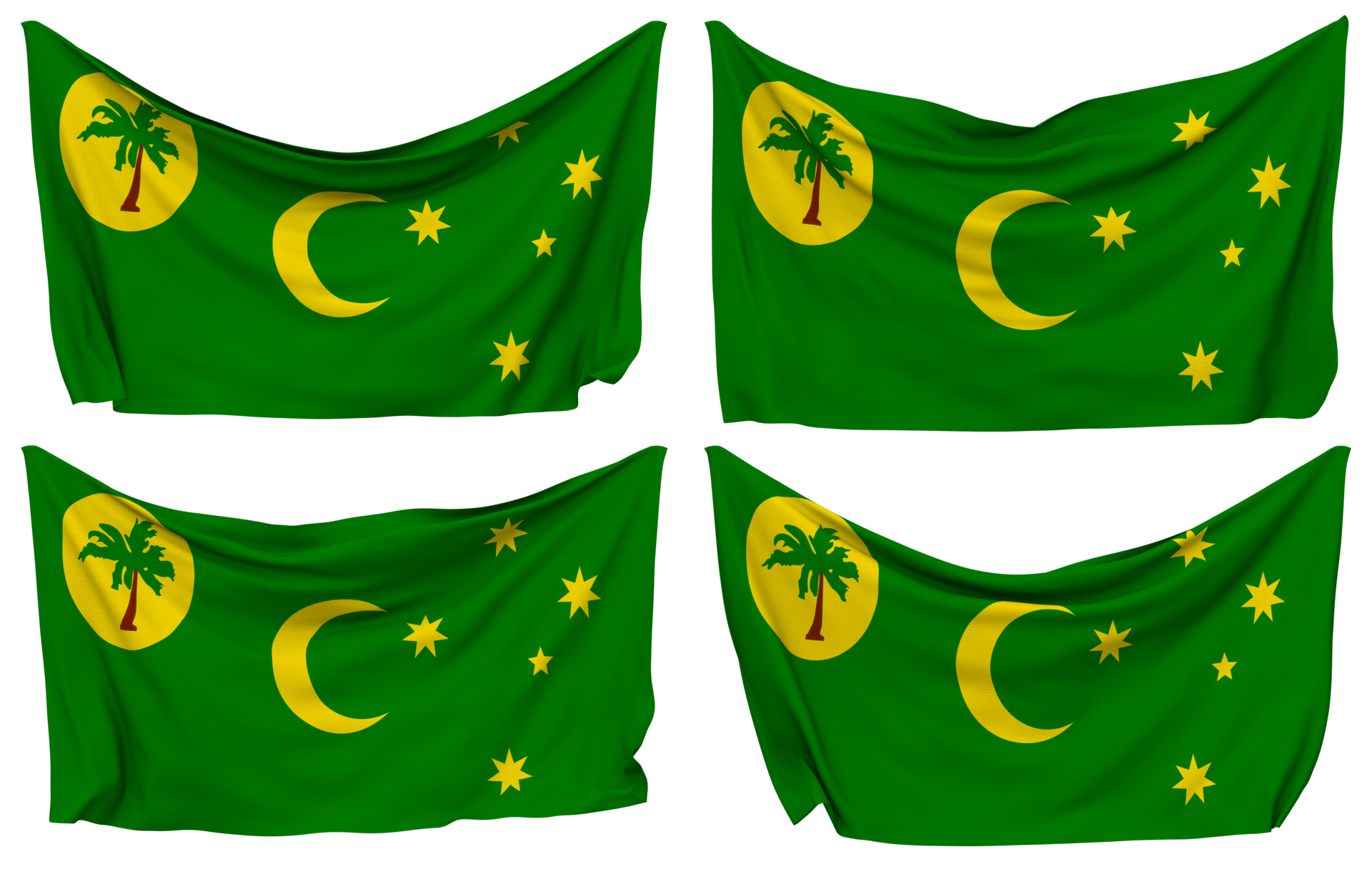 Territory of Cocos Islands, Keeling Islands Pined Flag from Corners