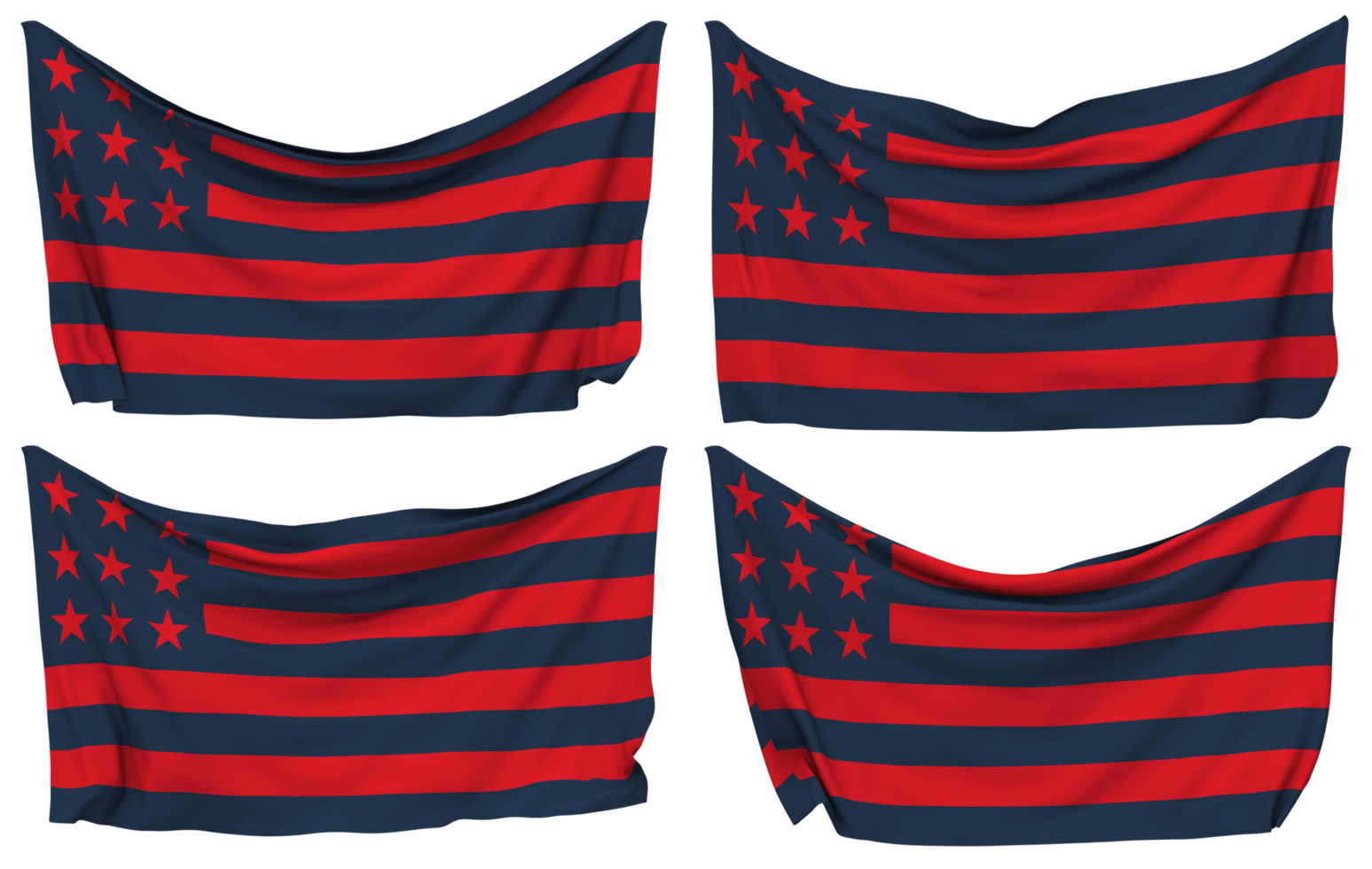 Club Atletico San Lorenzo de Almagro, San Lorenzo de Almagro Pinned Flag from Corners, Isolated with Different Waving Variations, 3D Rendering png
