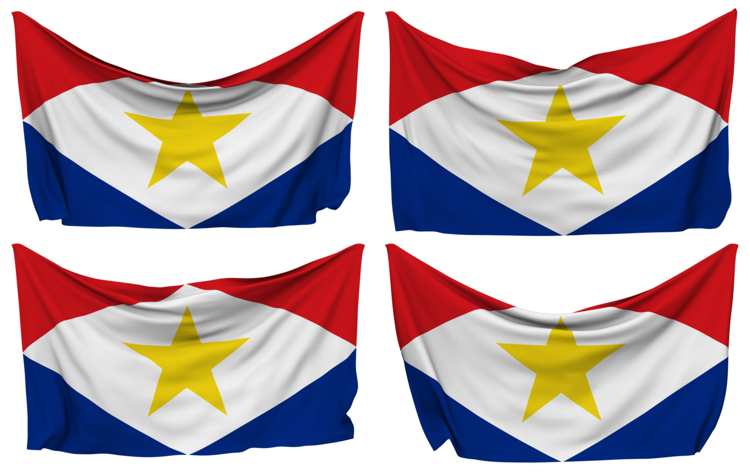 saba ilha fixado bandeira a partir de cantos, isolado com diferente acenando variações, 3d Renderização png