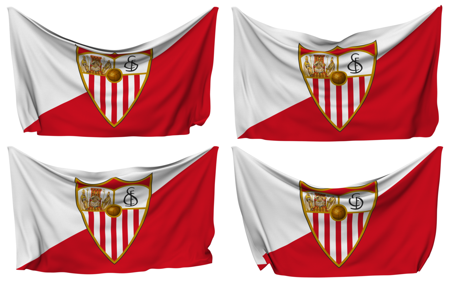 Real Madrid Club de Futbol, Real Madrid CF Pinned Flag from Corners,  Isolated with Different Waving Variations, 3D Rendering 24798381 PNG