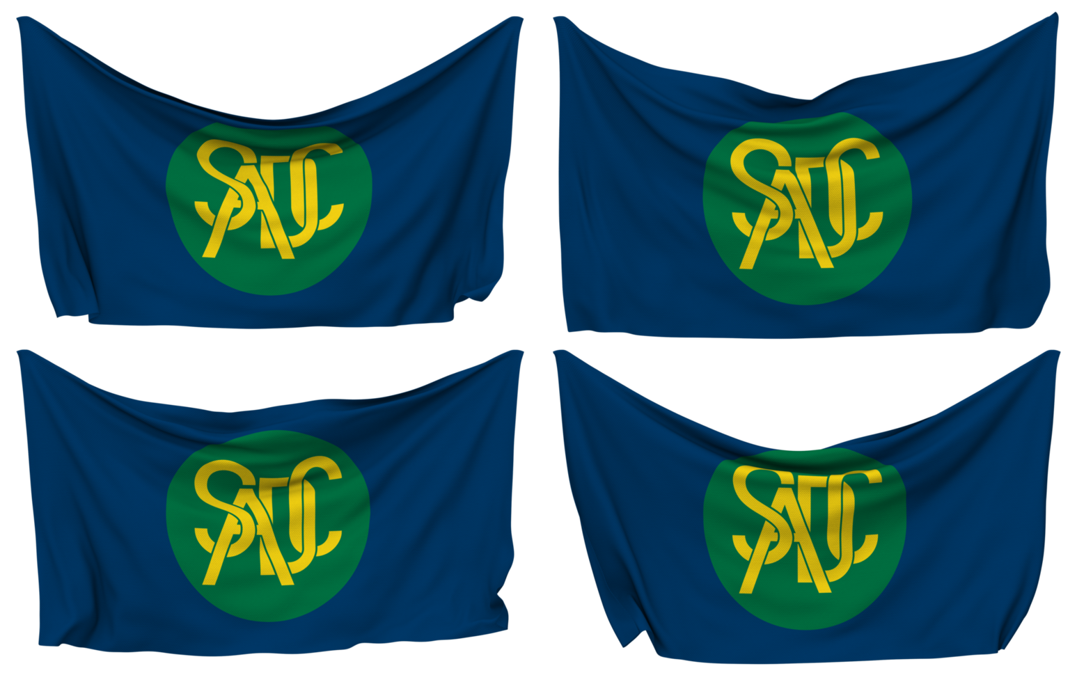 sulista africano desenvolvimento comunidade, sadc fixado bandeira a partir de cantos, isolado com diferente acenando variações, 3d Renderização png