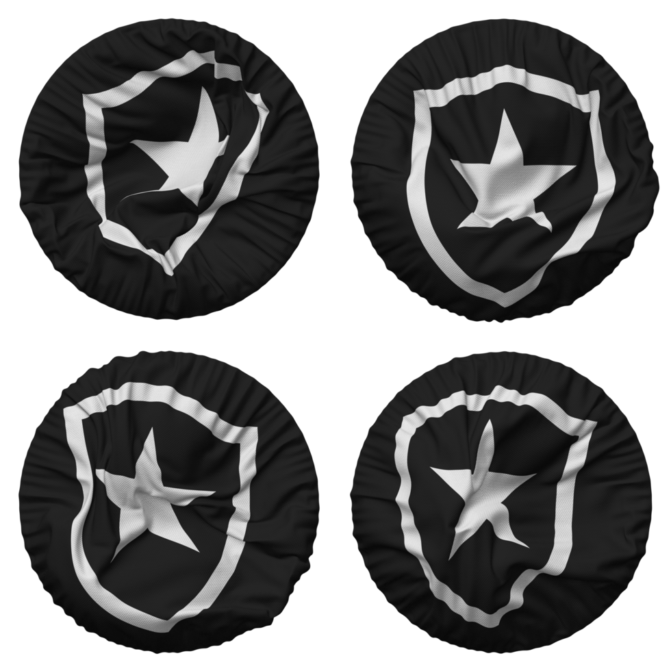 Botafogo de Futebol e Regatas Flag in Round Shape Isolated with Four Different Waving Style, Bump Texture, 3D Rendering png