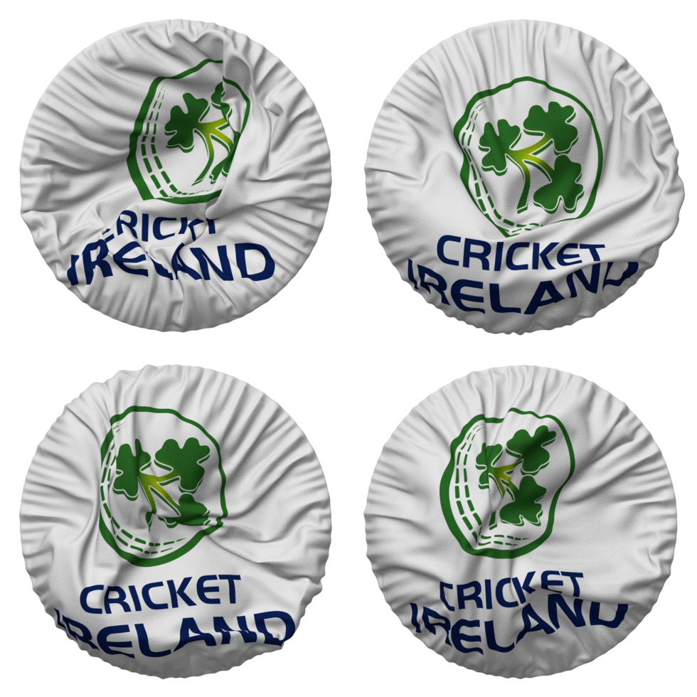 Cricket Ireland, CI Flag in Round Shape Isolated with Four Different Waving Style, Bump Texture, 3D Rendering png