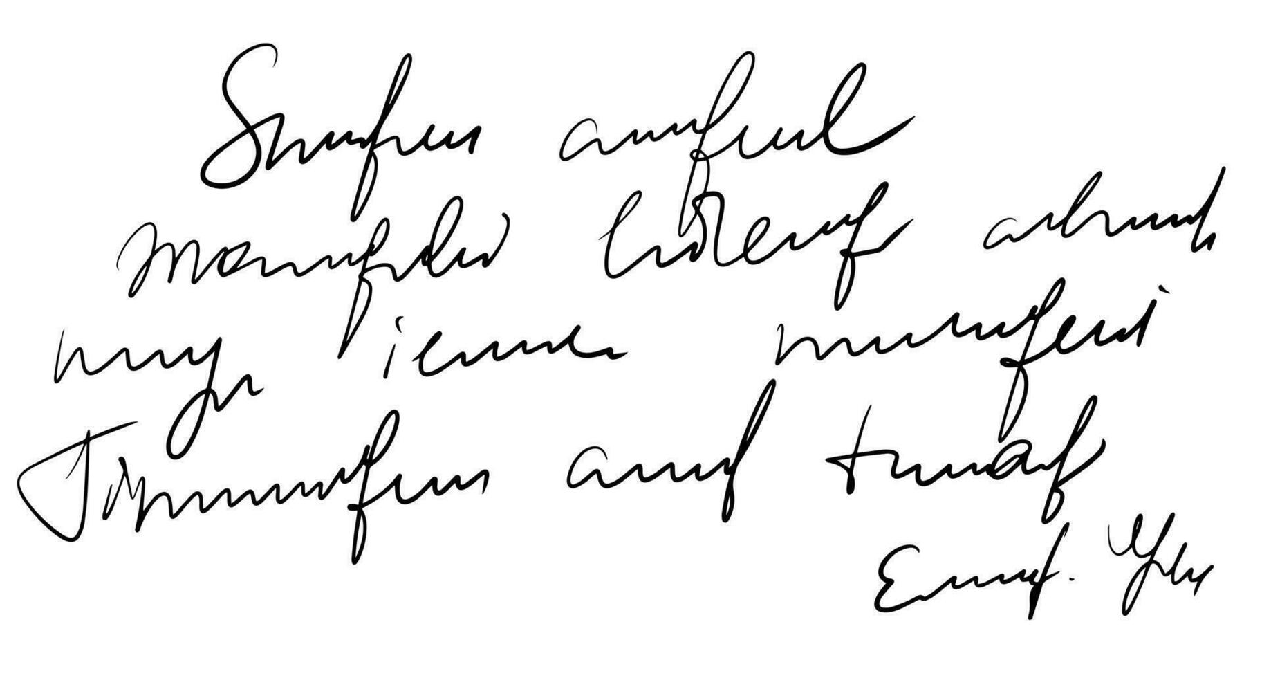 Unreadable handwritten text vector
