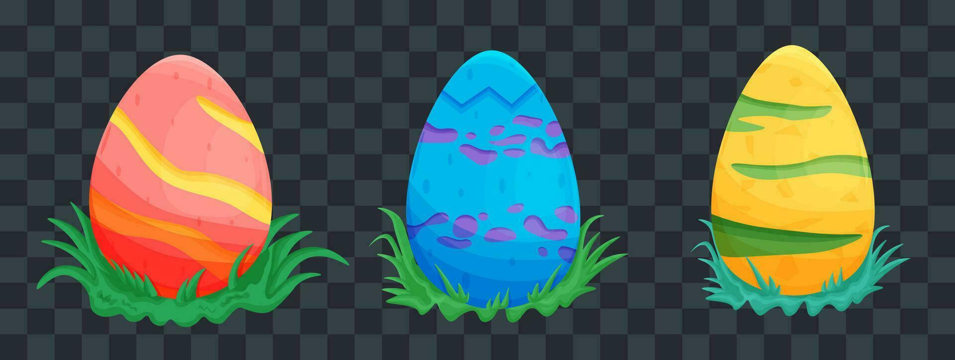 dino egg set vector