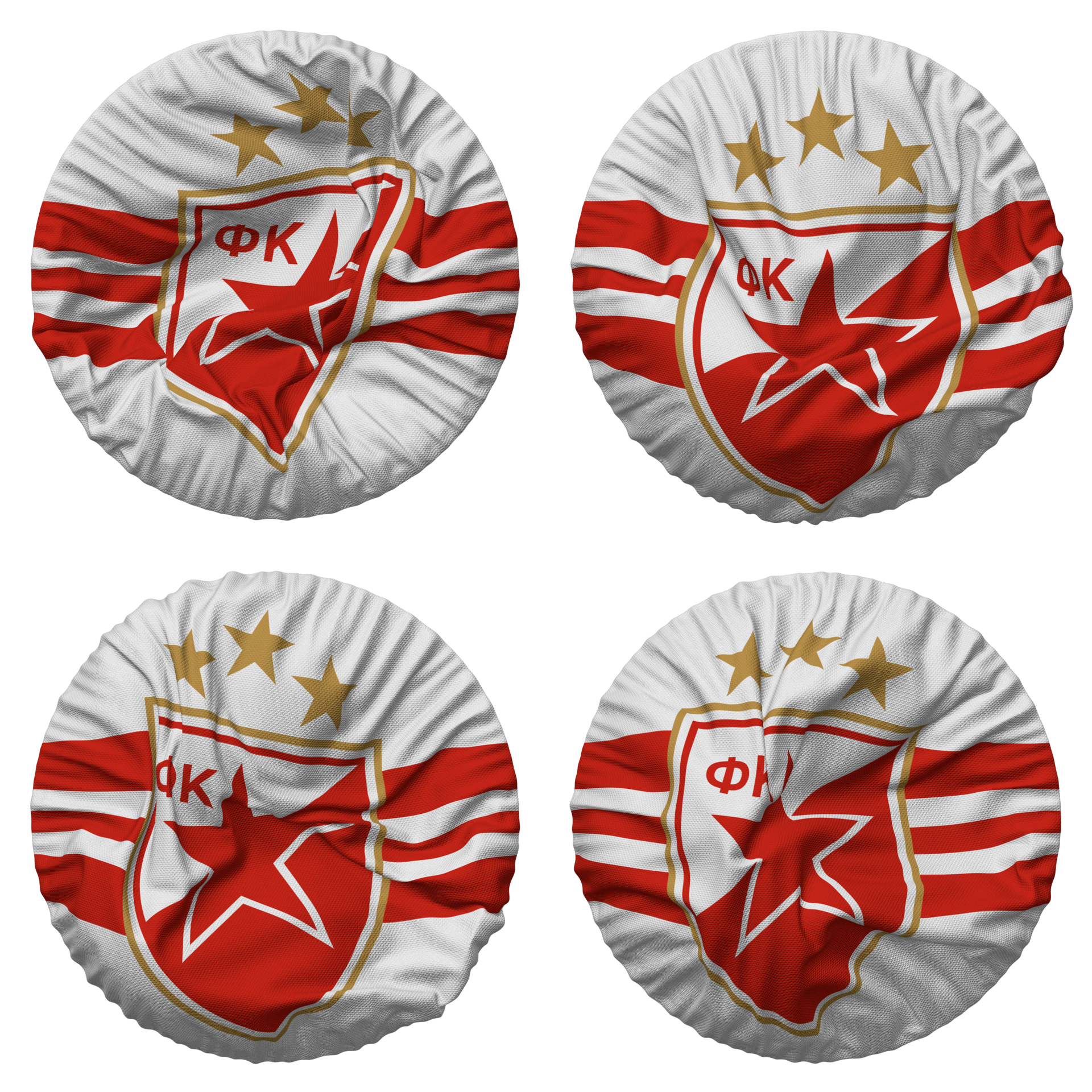 Fudbalski klub Crvena zvezda Flag in Round Shape Isolated with Four  Different Waving Style, Bump Texture, 3D Rendering 24798531 PNG