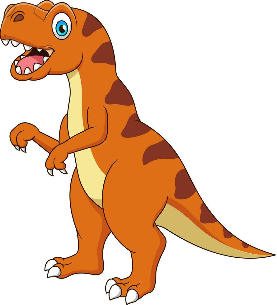 Cute tyrannosaurus rex cartoon smiling. Cute dinosaur cartoon illustration vector