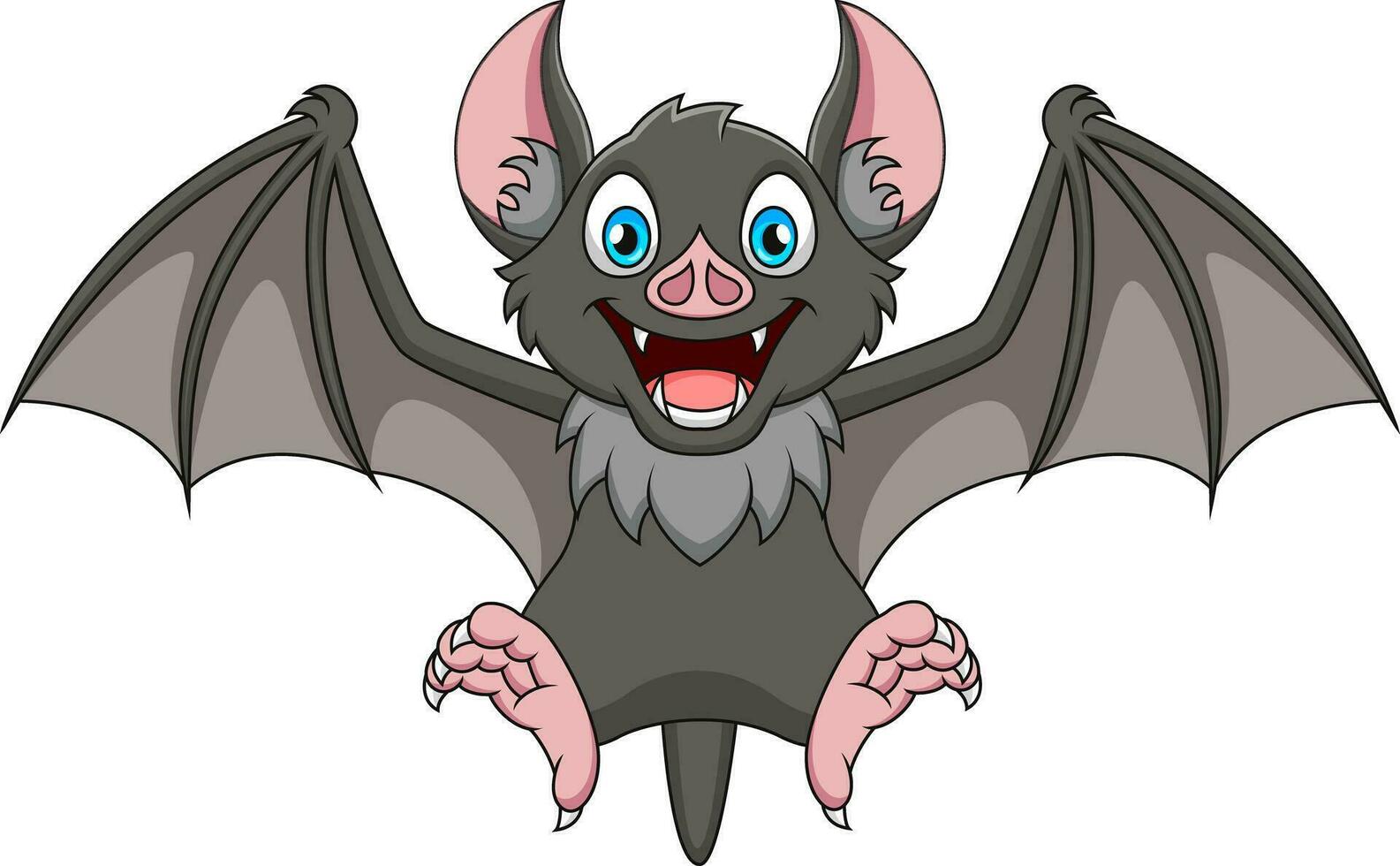 Cartoon cute bat mascot illustration vector