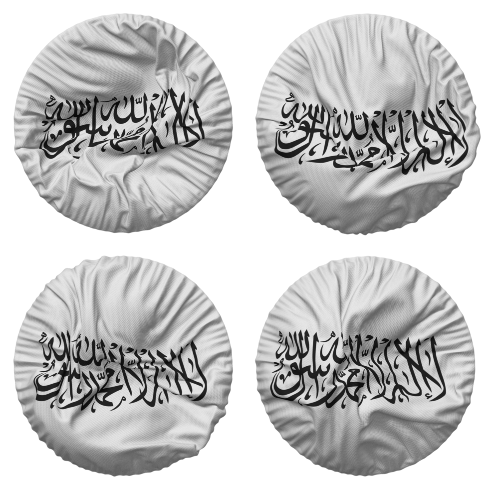 Afghanistan Flag in Round Shape Isolated with Four Different Waving Style, Bump Texture, 3D Rendering png